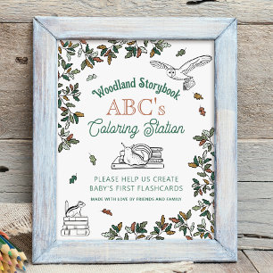 Kleurplaten Flashcards Activiteit Baby shower Teke Poster