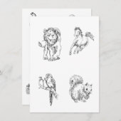 Kleurplaten Schets voor kinderen Kaart (Voorkant / Achterkant)