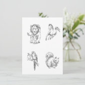 Kleurplaten Schets voor kinderen Kaart (Staand voorkant)