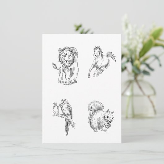 Kleurplaten Schets voor kinderen Kaart (Staand voorkant)