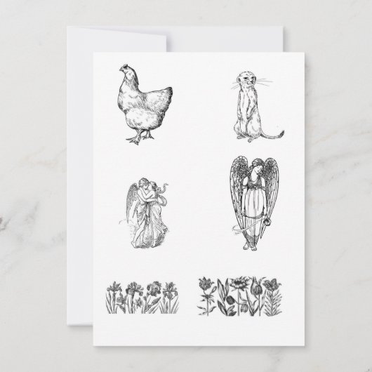 Kleurplaten Schets voor kinderen Kaart (Achterkant)