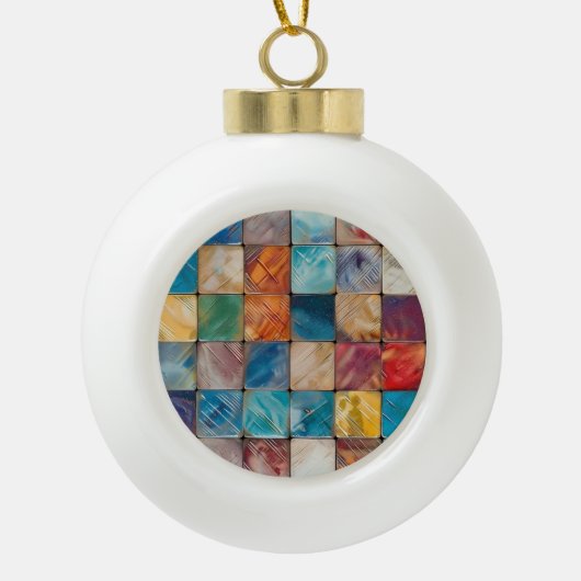 Kleurpleinen Keramische Bal Ornament (Voorkant)