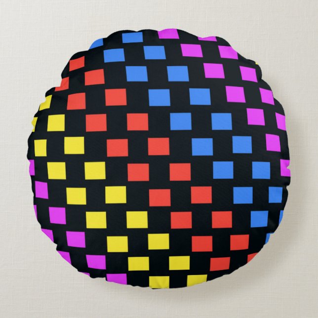 Kleurpleinen Rond Kussen (Voorkant)