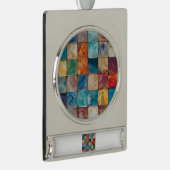 Kleurpleinen Verzilverd Banner Ornament (Rechts)