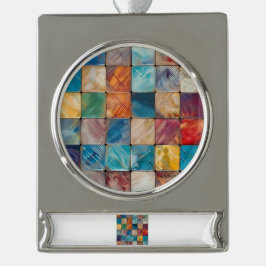 Kleurpleinen Verzilverd Banner Ornament