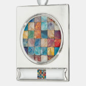 Kleurpleinen Verzilverd Banner Ornament (Links)