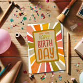 Kleurplezier vrolijk gelukkige verjaardag eenvoudi bedankkaart