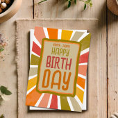 Kleurplezier vrolijk gelukkige verjaardag eenvoudi bedankkaart