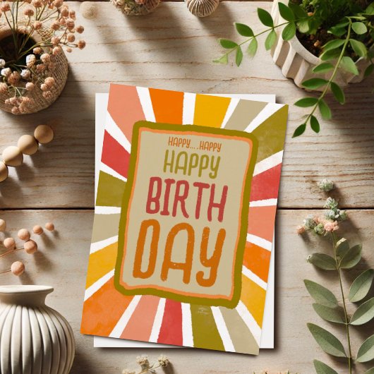 Kleurplezier vrolijk gelukkige verjaardag eenvoudi bedankkaart