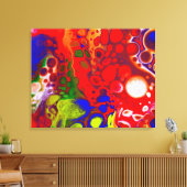 KleurPop | Red Blue Fluid Art Canvas Afdruk (Insitu (Woonkamer))
