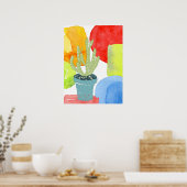 Kleurpotcactus Poster (Keuken)