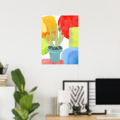 Kleurpotcactus Poster (Thuiskantoor)