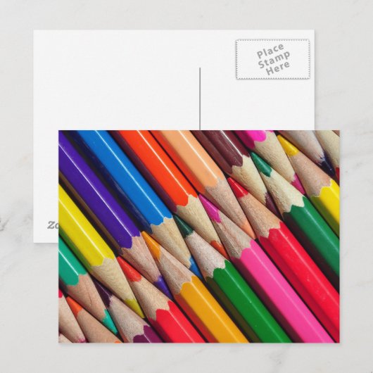 kleurpotloden, achtergrond, structuur briefkaart (Voorkant / Achterkant)