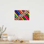 kleurpotloden, achtergrond, structuur poster (Keuken)