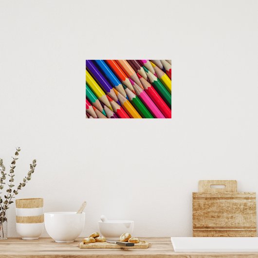 kleurpotloden, achtergrond, structuur poster (Keuken)