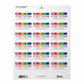 Kleurpotloden Adreslabel Etiket (Full Sheet)