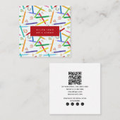 Kleurpotloden Art School Teacher Tutoring Vierkante Visitekaartje (Voorkant / Achterkant)