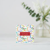 Kleurpotloden Art School Teacher Tutoring Vierkante Visitekaartje (Staand voorkant)