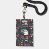 Kleurpotloden Bibliotheek Hall Pass Badge (Voorzijde met lanyard)
