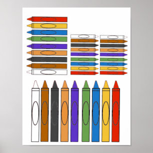 Kleurpotloden Clip Art Poster
