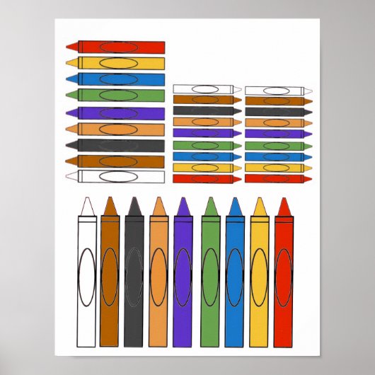 Kleurpotloden Clip Art  Poster (Voorkant)
