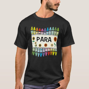 Kleurpotloden en bloemen onderwijzen para t-shirt