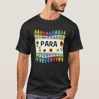 Kleurpotloden en bloemen onderwijzen para t-shirt