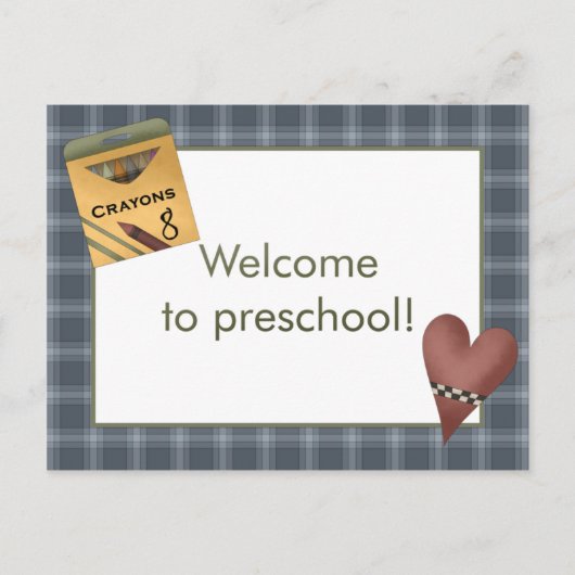 Kleurpotloden en het Onthaal van het Hart aan Briefkaart (Voorkant)