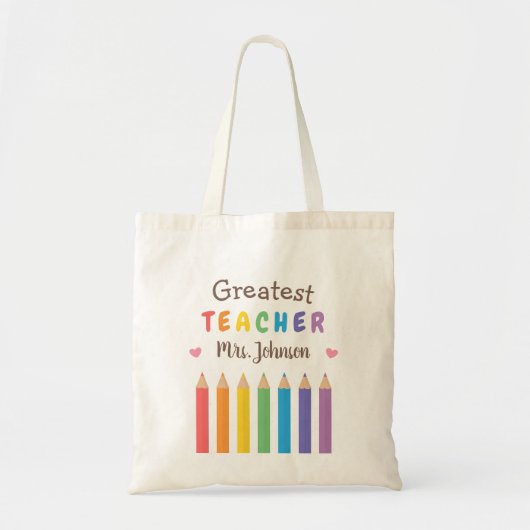 Kleurpotloden in de kleuren van de regenboog Beste Tote Bag (Voorkant)
