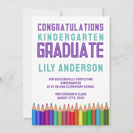 Kleurpotloden Kleuterafsluiting  Aankondiging (Voorkant)