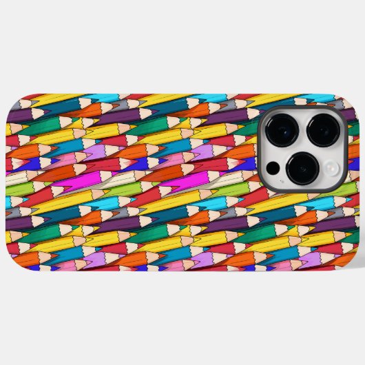 Kleurpotloden patroon Case-Mate iPhone case (Achterkant (horizontaal))