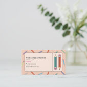 Kleurpotloden, privéleraar visitekaartje (Staand voorkant)