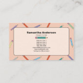 Kleurpotloden, privéleraar visitekaartje (Achterkant)