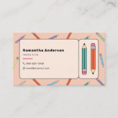 Kleurpotloden, privéleraar visitekaartje (Voorkant)