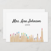 Kleurpotloden terug naar school voeg naam klas jaa kaart (Voorkant / Achterkant)