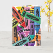 Kleurpotloden - Wenskaart Kaart (Gele Bloem)