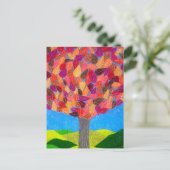 Kleurpotlood Boom met Bladeren Tekening Briefkaart (Staand voorkant)
