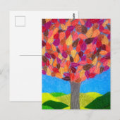 Kleurpotlood Boom met Bladeren Tekening Briefkaart (Voorkant / Achterkant)