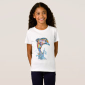 Kleurpotlood Dolfijn Springt Uit Het Water T-shirt (Voorkant volledig)