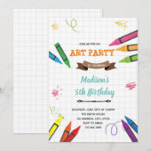 Kleurpotlood feest uitnodiging (Voorkant / Achterkant)