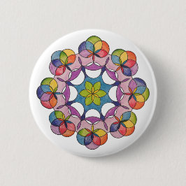 Kleurpotlood Geometric Mandala Spiritueel Ronde Button 5,7 Cm
