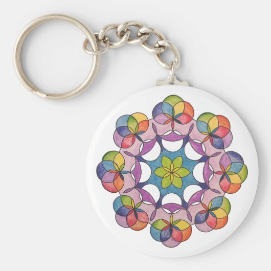 Kleurpotlood Geometric Mandala Spiritueel Sleutelhanger (Voorkant)