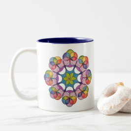 Kleurpotlood Geometric Mandala Spiritueel Tweekleurige Koffiemok