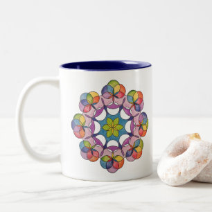 Kleurpotlood Geometric Mandala Spiritueel Tweekleurige Koffiemok