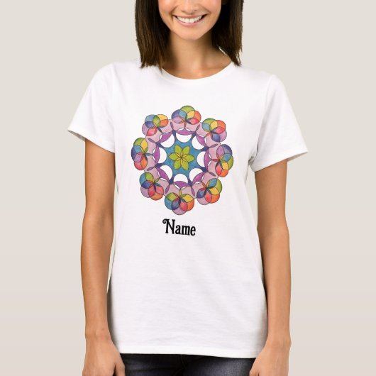 Kleurpotlood Geometrische Mandala Gepersonaliseerd T-shirt (Voorkant)