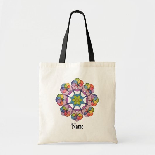 Kleurpotlood Geometrische Mandala Gepersonaliseerd Tote Bag (Voorkant)