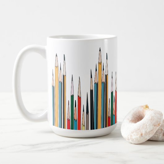 Kleurpotlood Kleurrijk potlood Koffiemok (Met donut)