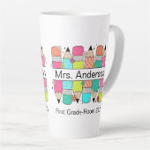 Kleurpotlood Onderwijzersnaam Latte Mok (Rechterhoek)