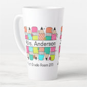 Kleurpotlood Onderwijzersnaam Latte Mok (Linkerhoek)