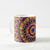Kleurpotlood Paars Geel Mandala Kunst Mok (Voorkant links)
